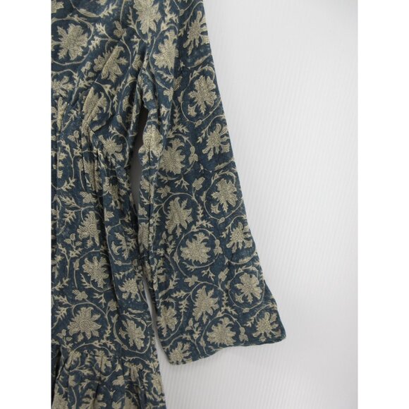 Faherty Dress XS Indigo Gauze Oceana Fit Flare Floral Boho $178 NEW - Picture 3 of 11